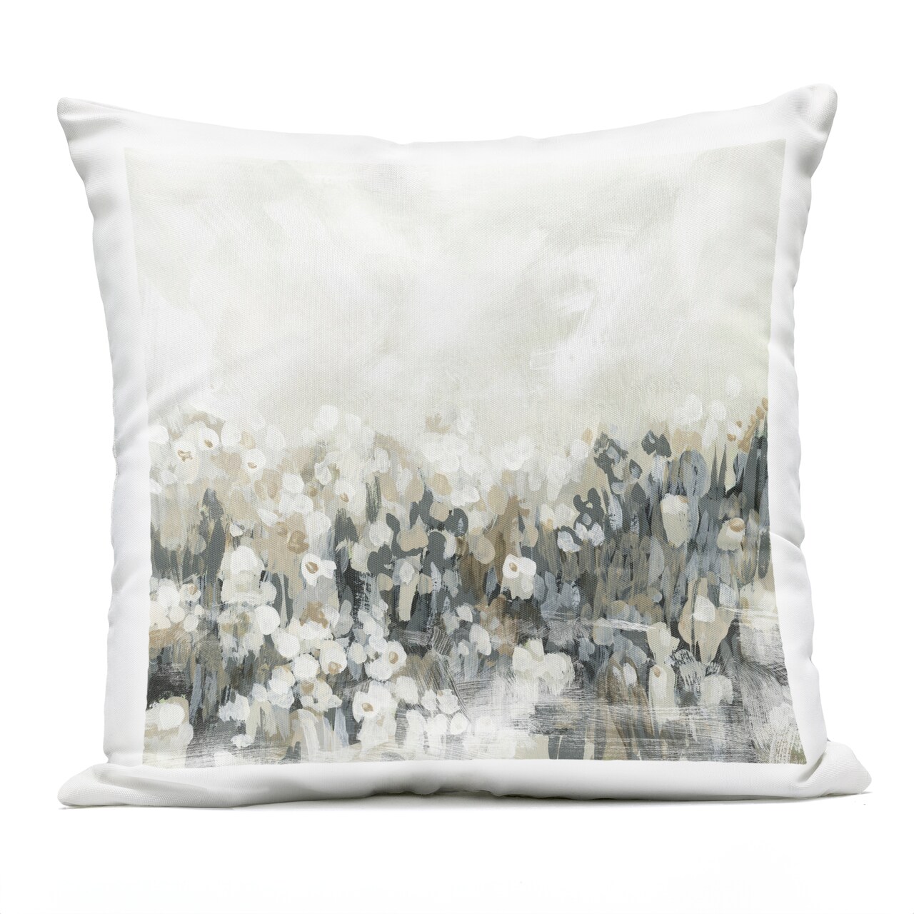 Stupell Industries Grey Speckled Flowers Outdoor Printed Pillow design by June Erica Vess, 18 x 7 x 18